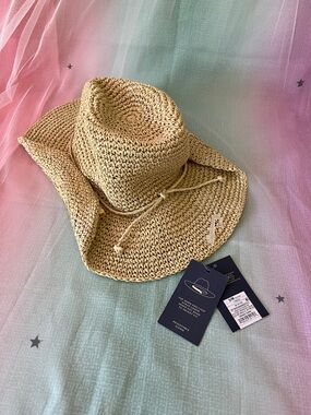 Universal Thread Natural Straw Crochet Sun Hat